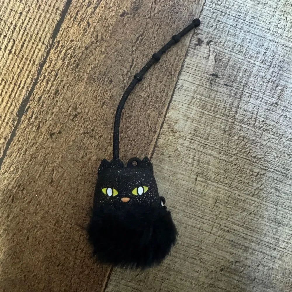 bath and body works pocketbac Halloween glitter black cat furry tail